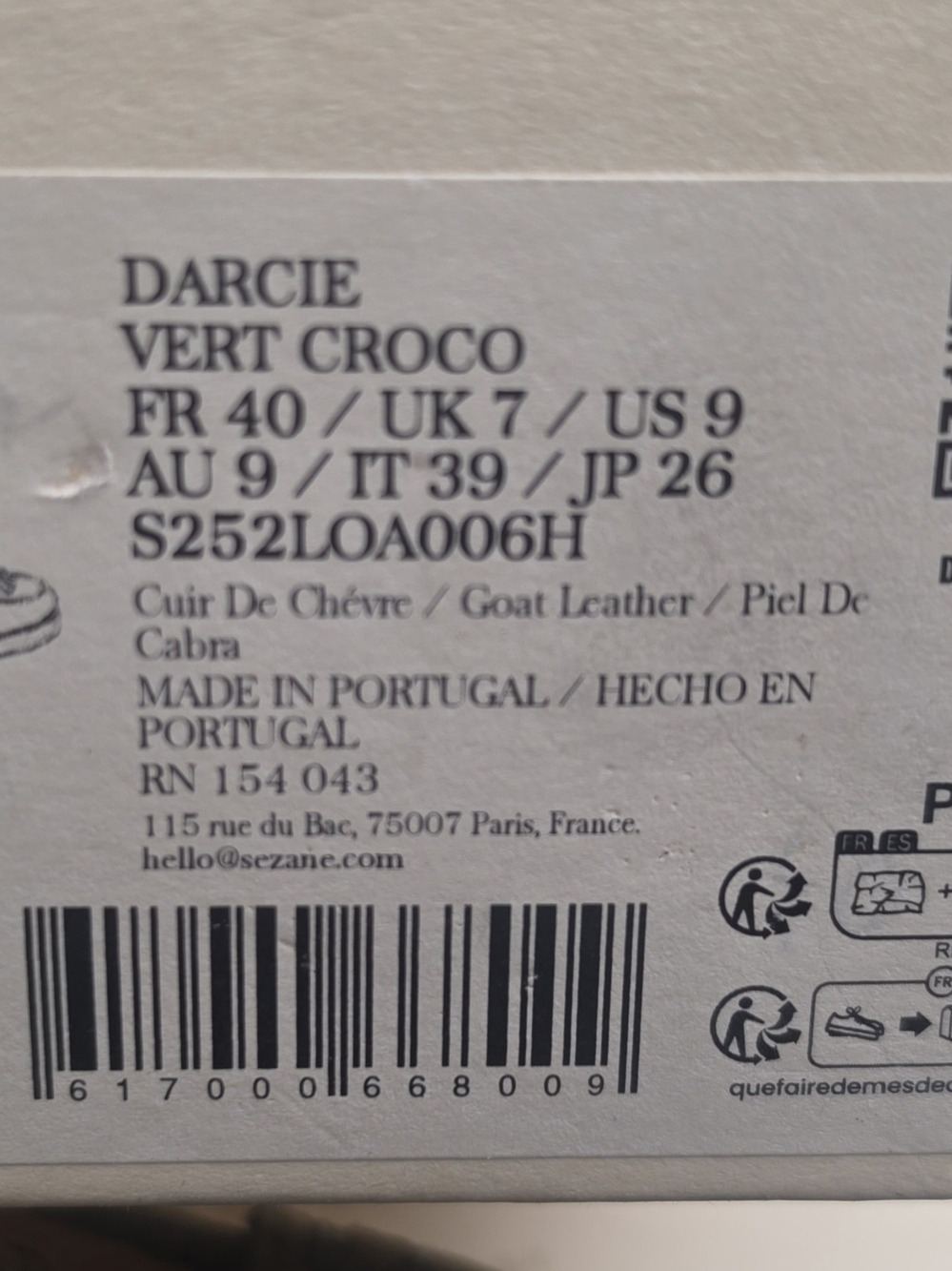 Darcie Vert Croco Goat Leather Accent - Green